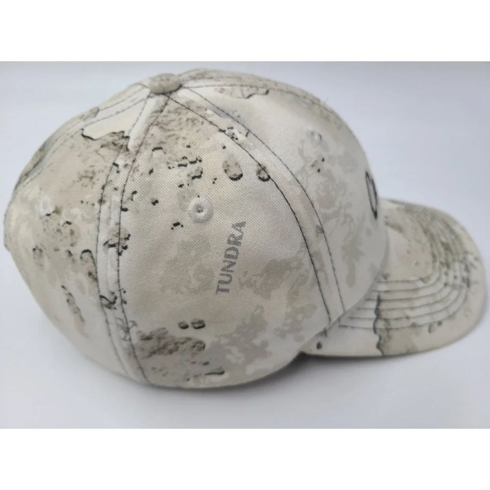 Cabelas Tundra Camo Snapback Hat Cap‎ Snow Outdoors Winter Men Women White Gray